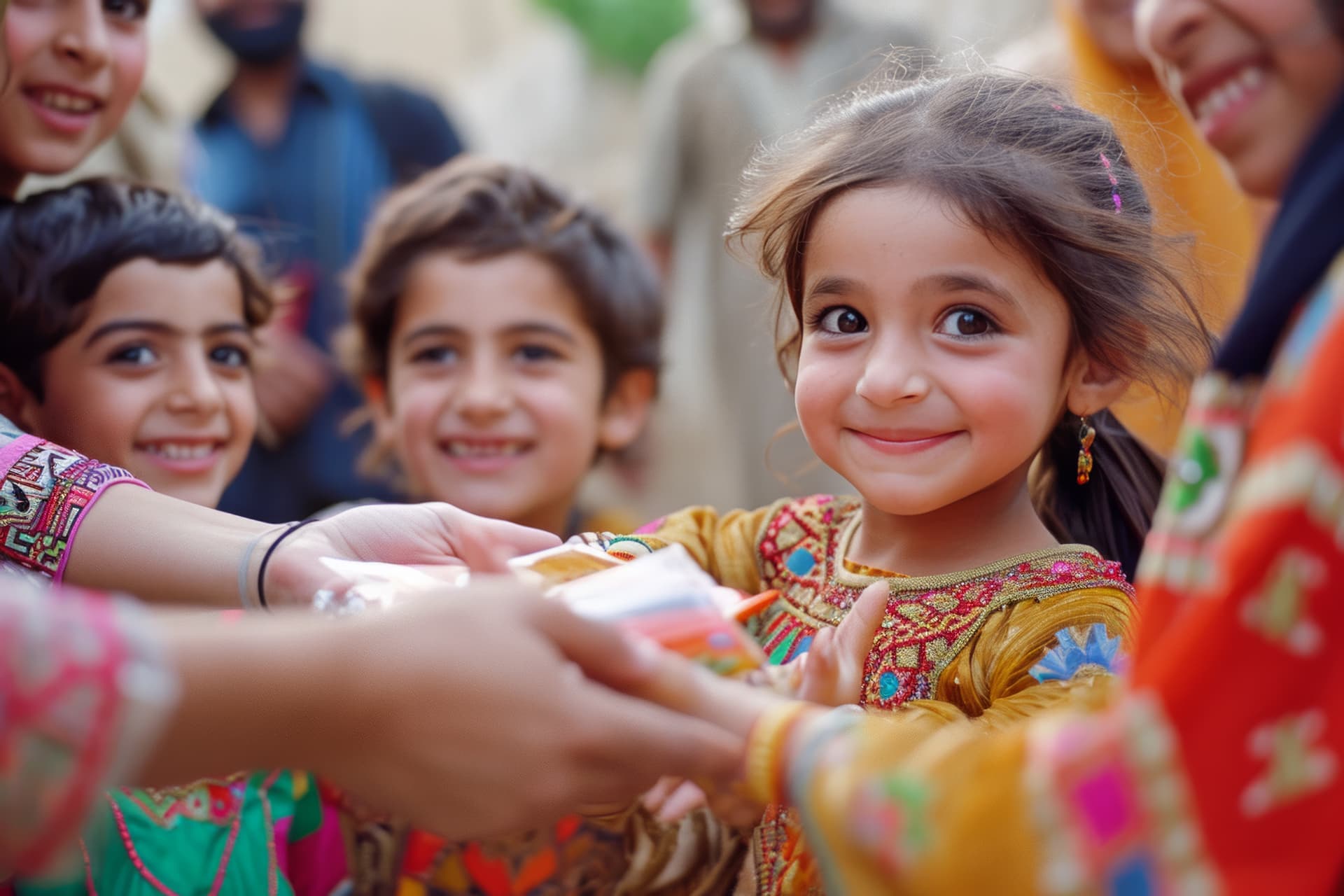 Children smiling together at a community celebration